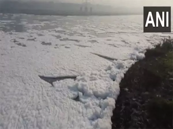 Delhi : यमुना नदी पर जहरीला झाग तैरता दिखा