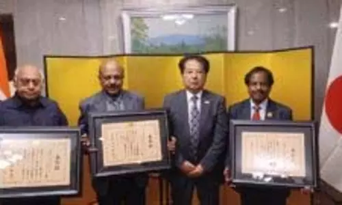 चेन्नई में तीनों को जापानी सम्मान चेन्नई में तीनों को जापानी सम्मान
