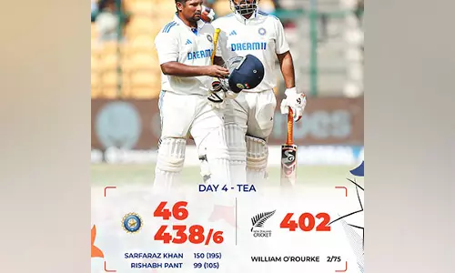 IND-NZ Test: भारत ने चौथे दिन 438 रन बनाए IND-NZ Test: भारत ने चौथे दिन 438 रन बनाए