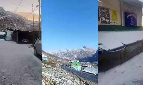 Sikkim : सिक्किम की चांगू घाटी में मौसम की पहली बर्फबारी