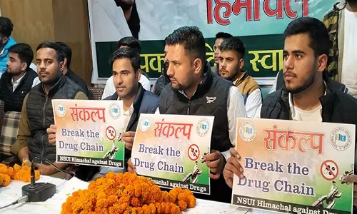NSUI ने हिमाचल प्रदेश में नशा विरोधी अभियान शुरू किया, छात्रसंघ चुनाव की मांग की