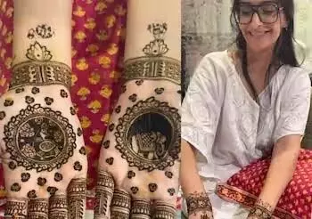 Karwa Chauth पर सोनम कपूर ने पिया आनंद की तरफ से मेहंदी लगाई