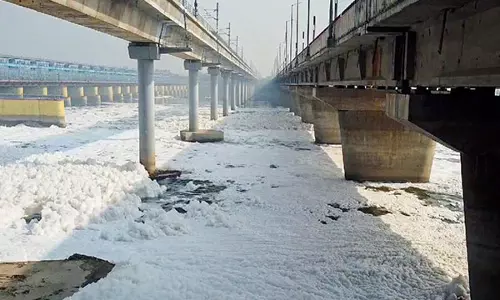 Delhi : विशेषज्ञों ने यमुना नदी में विषाक्त सफेद झाग पर चिंता जताई