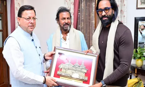 CM Dhami ने तेलुगू सिनेमा अभिनेता एम बी नायडू और उनके बेटे से मुलाकात की