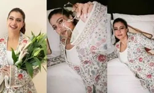 Jaipur में कढ़ाईदार पैंटसूट में काजोल ने बॉस लेडी की तरह एनर्जी दी