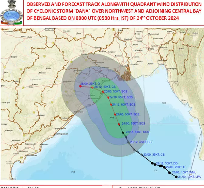 बस्तर जिले में चक्रवाती तूफान दाना को लेकर अलर्ट जारी