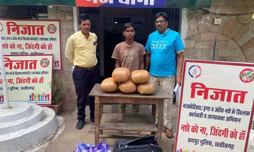 फाफाडीह चौक में गांजा तस्कर पकड़ाए, एक लाख का माल जब्त