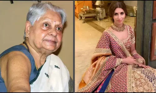 Jaya Bachchan की बेटी श्वेता बच्चन अपनी 94 वर्षीय बीमार दादी से मिलने भोपाल पहुंचीं