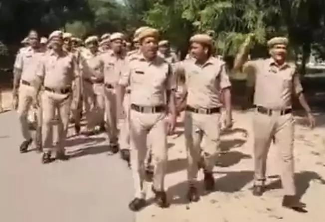 Battalion पुलिस ने एक पुलिस नीति की मांग को लेकर विरोध प्रदर्शन किया