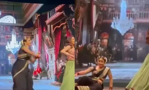 Vidya Balan गिरीं, माधुरी के साथ आराम से संभलीं Vidya Balan गिरीं, माधुरी के साथ आराम से संभलीं