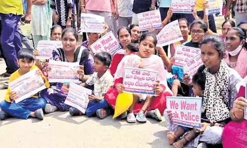 Telangana: पुलिस कांस्टेबलों ने वर्दी में किया विरोध प्रदर्शन Telangana: पुलिस कांस्टेबलों ने वर्दी में किया विरोध प्रदर्शन