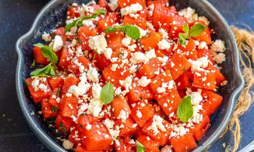 Watermelon फ़ेटा सलाद रेसिपी Watermelon फ़ेटा सलाद रेसिपी