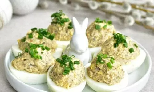 Mushroom भरवां अंडे की रेसिपी