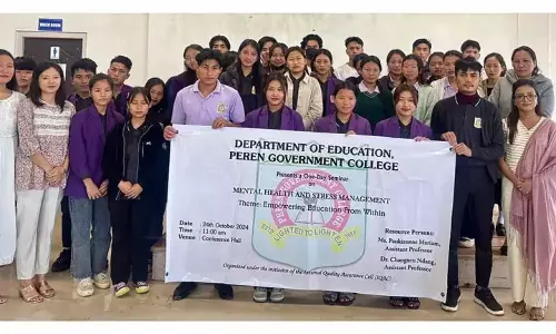 Nagaland : पीजीसी में मानसिक स्वास्थ्य और तनाव प्रबंधन पर सेमिनार Nagaland : पीजीसी में मानसिक स्वास्थ्य और तनाव प्रबंधन पर सेमिनार