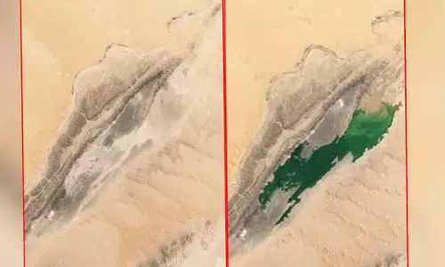 भारी बारिश के बाद सहारा में झीलें (Lakes) बन गई