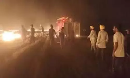 Punjab Fire:धार्मिक स्थल में आग लगने से मची भगदड़
