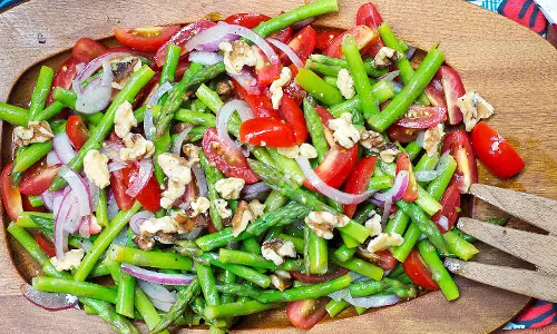 Asparagus Green Bean और बेबी टमाटर सलाद रेसिपी Asparagus Green Bean और बेबी टमाटर सलाद रेसिपी