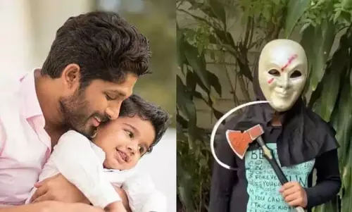हैलोवीन के लिए अपनी पुष्पा कुल्हाड़ी लेता है: Allu Arjuns son Ayan हैलोवीन के लिए अपनी पुष्पा कुल्हाड़ी लेता है: Allu Arjuns son Ayan