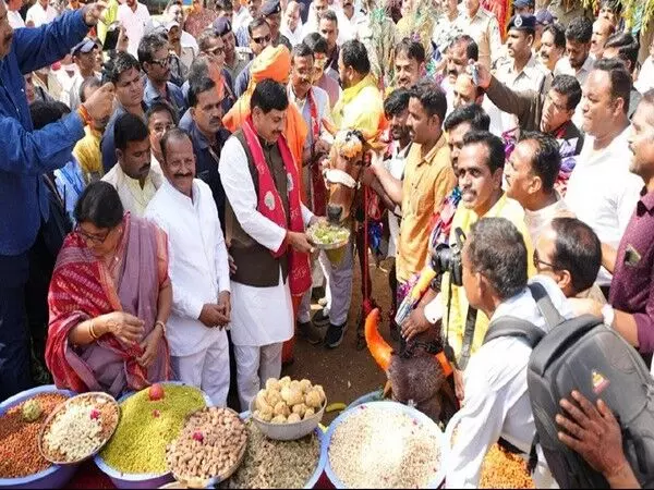 CM Mohan Yadav ने उज्जैन में गोवर्धन पूजा के अवसर पर तिलकेश्वर गौ-सेवा सदन का दौरा किया