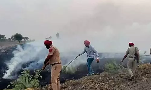 Ferozepur पुलिस ने पराली की आग के खिलाफ लड़ाई में लाठीचार्ज किया Ferozepur पुलिस ने पराली की आग के खिलाफ लड़ाई में लाठीचार्ज किया