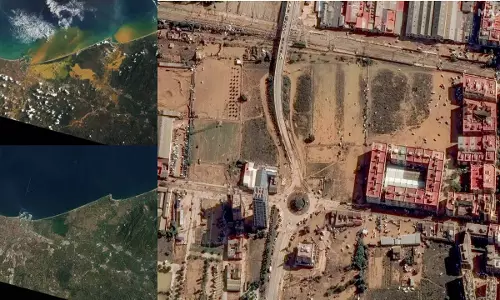 Satellites: अंतरिक्ष से स्पेन में आई विनाशकारी बाढ़ की तस्वीरें देखे