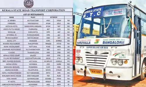 KSRTC की लंबी दूरी की बसें भोजन के लिए 24 होटलों में रुकेंगी
