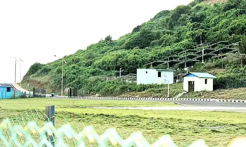 AP: रुशिकोंडा पैलेस में खेल स्थल को हेलीपैड में बदल दिया गया AP: रुशिकोंडा पैलेस में खेल स्थल को हेलीपैड में बदल दिया गया