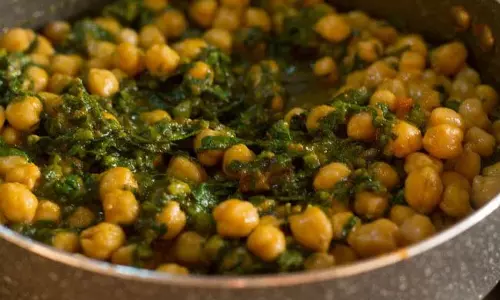 Chole पालक रेसिपी