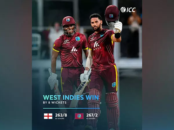 West Indies ने तीसरे वनडे में इंग्लैंड को 8 विकेट से हराया