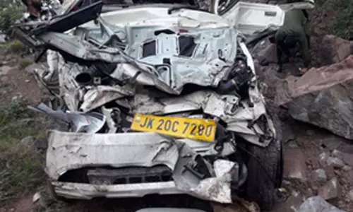 कार खाई में गिरी, तीन लोगों की मौत
