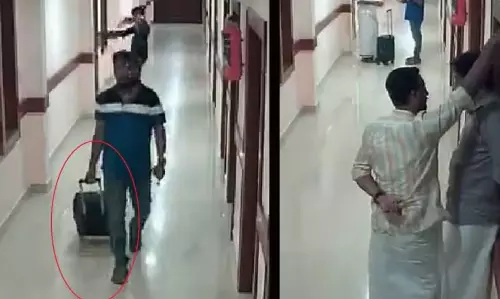 KERALA :  सीपीएम ने होटल का फुटेज जारी किया, जिसमें केएसयू नेता ट्रॉली बैग के साथ दिख रहे