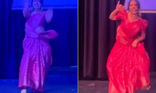 इंडियन स्टूडेंट ने साड़ी पहनकर किया ऐसा डांस, VIDEO जमकर वायरल इंडियन स्टूडेंट ने साड़ी पहनकर किया ऐसा डांस, VIDEO जमकर वायरल