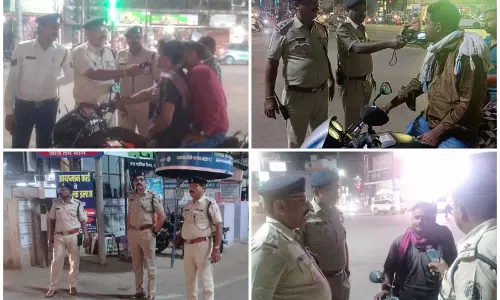 ट्रैफिक पुलिस ने 4 शराबी वाहन चालकों का काटा चालान