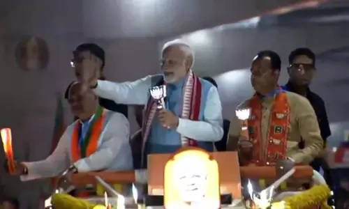 झारखंड में PM मोदी ने निकाला भव्य रोड शो