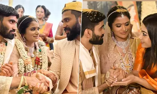 Rashmika, विजय, कीर्ति सुरेश ने शटलर श्रीकांत, श्रव्या की शादी में जमाया रंग