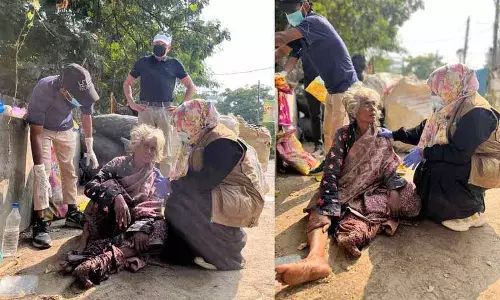 HHF स्वयंसेवकों ने 52 वर्षीय बेसहारा महिला को बचाया HHF स्वयंसेवकों ने 52 वर्षीय बेसहारा महिला को बचाया