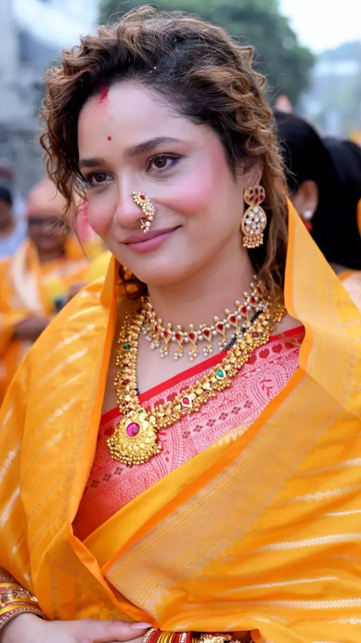 अंकिता लोखंडे का दिखा ट्रेडिशनल अवतार