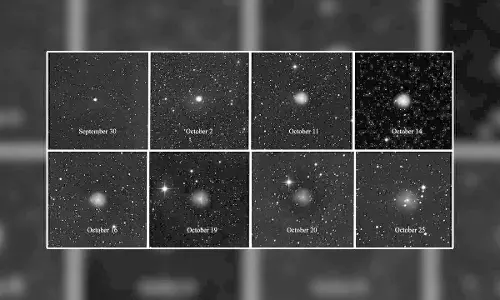 धूमकेतु (Comet) चौगुने ठंडे-ज्वालामुखी विस्फोट के बाद 300 गुना चमकीला
