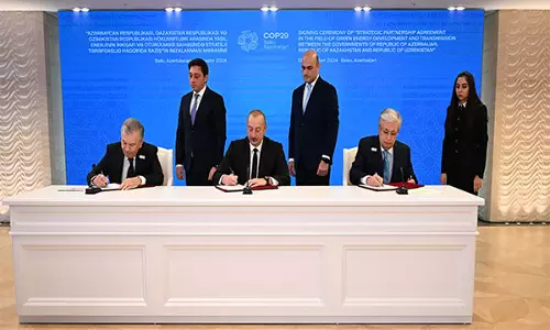 Kazakhstan, Azerbaijan, Uzbekistan ने ऊर्जा प्रणाली एकीकरण समझौते पर हस्ताक्षर किए