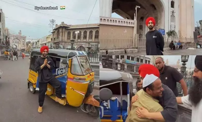 Diljit Dosanjh ने हैदराबाद में ऑटो की सवारी की, चारमीनार का दौरा किया