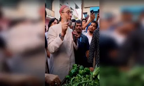 सब्जी का भाव पूछ रहे असदुद्दीन ओवैसी, सरकार पर कसा तंज, VIDEO