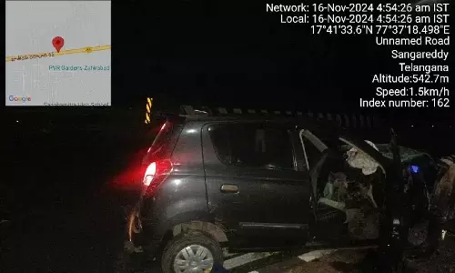 Zaheerabad के पास एनएच-65 पर सड़क दुर्घटना में दो की मौत, दो घायल