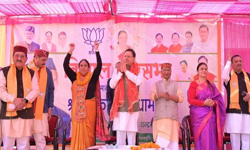 Uttarakhand CM Dhami ने रुद्रप्रयाग में रैली को संबोधित किया