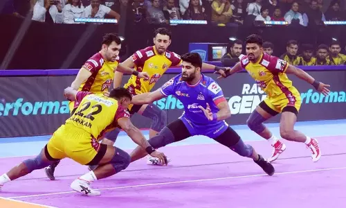 Telugu Titans ने हरियाणा स्टीलर्स को 22 अंकों से हराया Telugu Titans ने हरियाणा स्टीलर्स को 22 अंकों से हराया