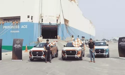 Nissan मैग्नाइट फेसलिफ्ट का निर्यात शुरू, घरेलू बिक्री के लगभग बराबर