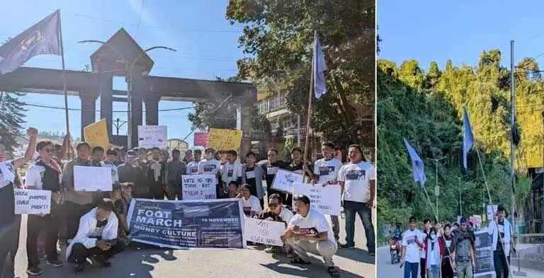 Arunachal : एएनएसयू के अध्यक्ष पद के उम्मीदवार एसडी लोदा ने धन संस्कृति के खिलाफ पैदल मार्च निकाला