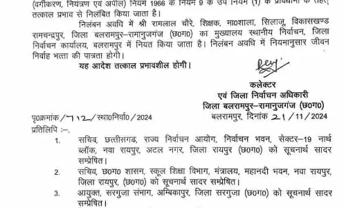 शिक्षक और पंचायत सचिव सस्पेंड, काम में लापरवाही पर गिरी गाज
