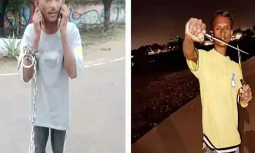 ब्रूसली नाम का बदमाश गिरफ्तार, पुलिस ने अपराध छोड़ने खिलाई कसम
