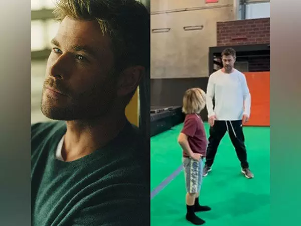 Chris Hemsworth अपने बेटे को बैकफ्लिप तकनीक सिखा रहे