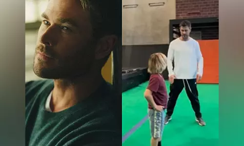 Chris Hemsworth अपने बेटे को बैकफ्लिप तकनीक सिखा रहे